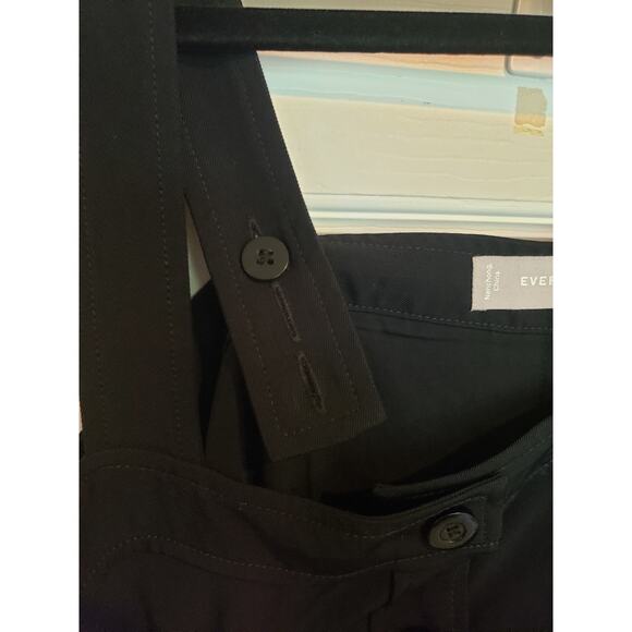 Everlane Black Japanese Goweave Picnic Midi Dress Button Front Size 6 Pockets - Picture 8 of 9